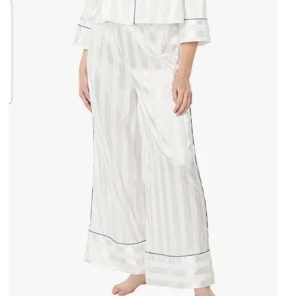 Free People Intimately Pajama Party Light Gray white pockets striped XS pants